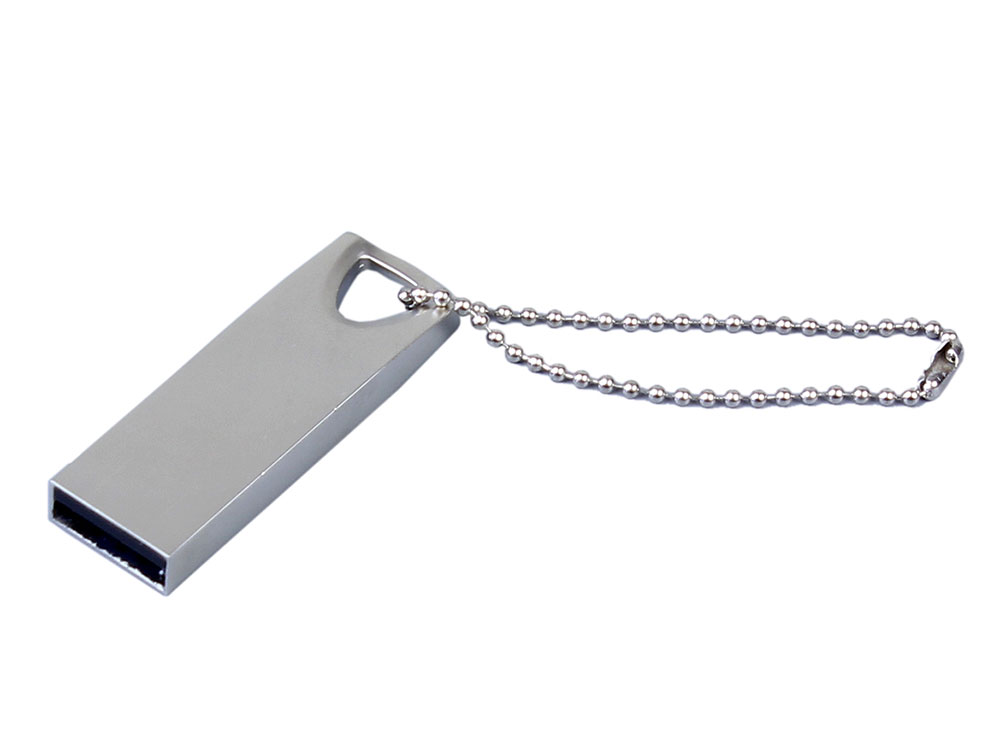 USB 2.0-флешка на 8 Гб с мини чипом и отверстием для цепочки (серебристый) 8Gb