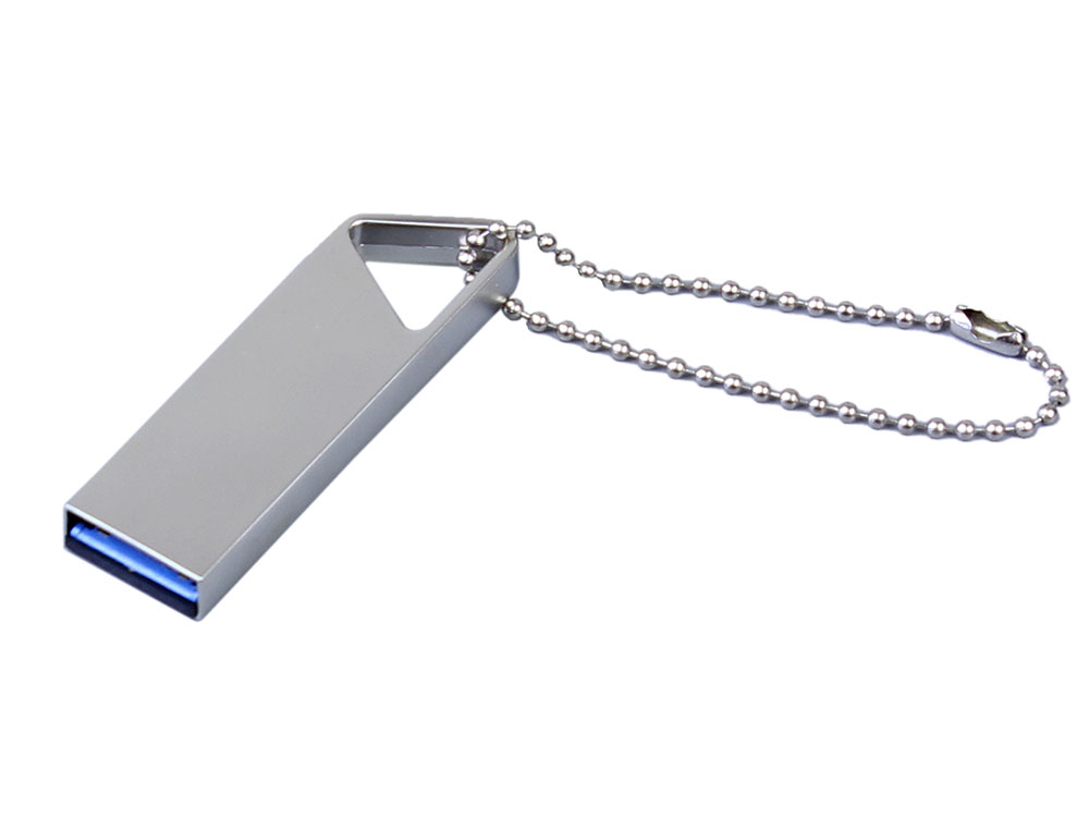 USB 2.0-флешка на 8 Гб с мини чипом и отверстием для цепочки (серебристый) 8Gb