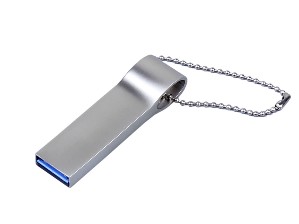 USB 2.0-флешка на 8 Гб с мини чипом и боковым отверстием для цепочки (серебристый) 8Gb