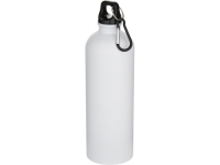 Бутылка для воды с карабином Орегон, нержавеющая сталь, 750 мл (белый) 