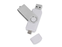 USB/micro USB-флешка на 16 Гб Квебек OTG (белый) 