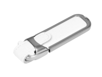 USB 2.0- флешка на 4 Гб с массивным классическим корпусом (белый/серебристый) 4Gb