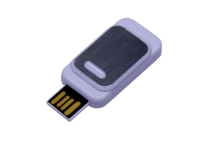 USB 2.0- флешка промо на 16 Гб прямоугольной формы, выдвижной механизм (белый) 16Gb