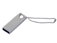 USB 3.0-флешка на 16 Гб с мини чипом и отверстием для цепочки (серебристый) 16Gb