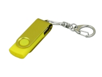 USB 2.0- флешка промо на 4 Гб с поворотным механизмом и однотонным металлическим клипом (желтый) 4Gb