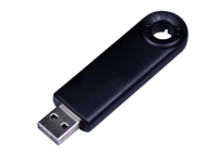 USB 2.0- флешка промо на 16 Гб прямоугольной формы, выдвижной механизм (черный) 16Gb