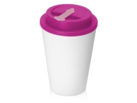 Пластиковый стакан с двойными стенками Take away (белый/фуксия) 