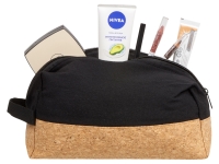 Несессер Corky хлопковый с пробковой вставкой (черный) 