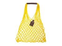 Авоська Dream из натурального хлопка с кожаными ручками, 25 л (желтый) 25л