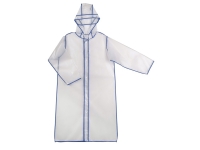 Дождевик Providence c чехлом, унисекс (прозрачный/синий) XL-2XL