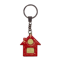 Брелок Дом (красный с золотом)