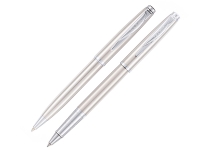 Набор Pierre Cardin PEN&amp;PEN: ручка шариковая + роллер. Цвет - серебристый. Упаковка Е.