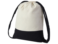 Рюкзак-мешок Cotton из хлопка, 170 г/м2 (натуральный/черный) 