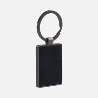 Брелок Gun Metal Leather Rectangle, графитовый
