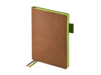 Ежедневник А5 датированный Boston на 2026 год (коричневый/салатовый) 