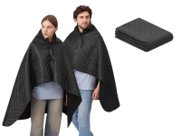 Плед-пончо 2-в-1 Cappy с капюшоном и мешком (черный) 