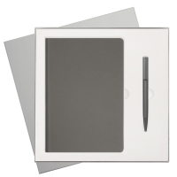 Подарочный набор Star, серый (ежедневник, ручка)