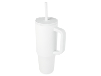Герметичная термокружка Brady с силиконовой трубочкой, переработанная сталь, 900 мл (белый) 