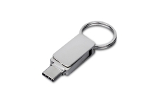 USB 3.0- флешка Mercury на 64 Гб с поворотным механизмом и дополнительным разъемом Type-C (серебристый) 64Gb