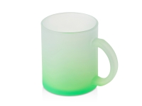 Стеклянная матовая кружка с градиентом для сублимации Омбре (зеленое яблоко) 
