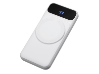 Магнитный беспроводной внешний аккумулятор со встроенными кабелями Мэни, 10000 мАч (белый) 