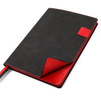 Ежедневник A5 недатированный Efemero в мягком переплёте, черно-красный
